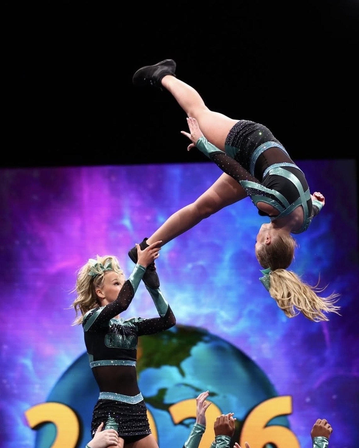 ACA Chaos performing a stunt at Worlds 2026